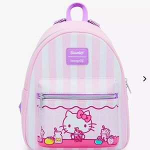 Loungefly - Hello Kitty Sweets Pink Stripe Mini Backpack